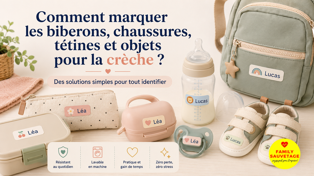 Comment marquer les biberons, chaussures, tétines et objets pour la crÚche ?