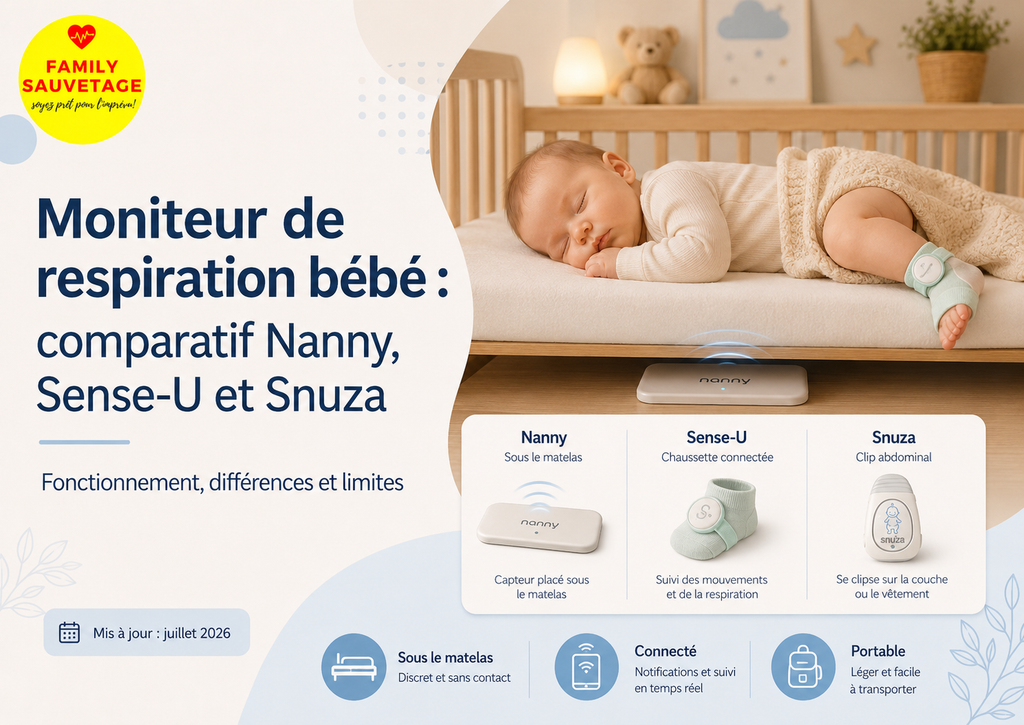 Moniteur de respiration bébé : comparatif Nanny, Sense-U et Snuza