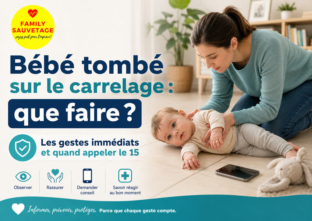 Bébé tombé sur le carrelage : que faire et quand appeler le 15 ?