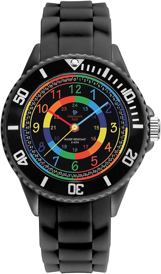 Montre pédagogique Alienwork Kids noire