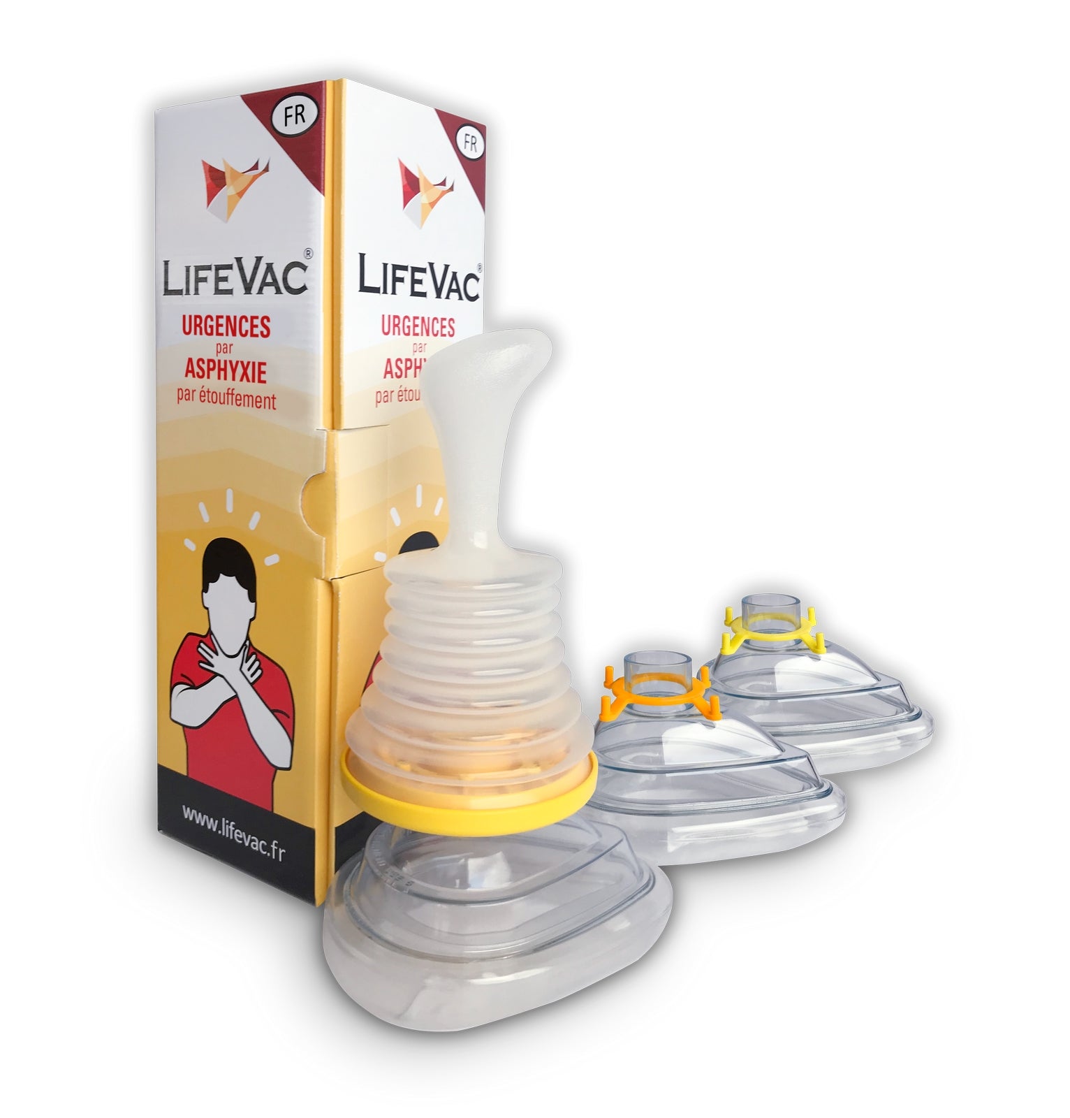 Kit LifeVac avec dispositif d’aspiration et masques anti-étouffement