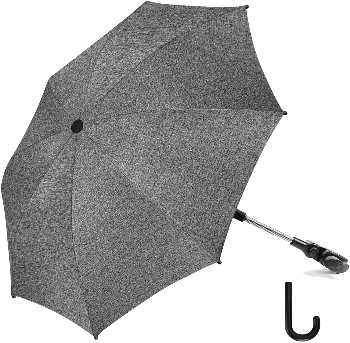 Ombrelle universelle fixée sur une poussette pour créer de l’ombre