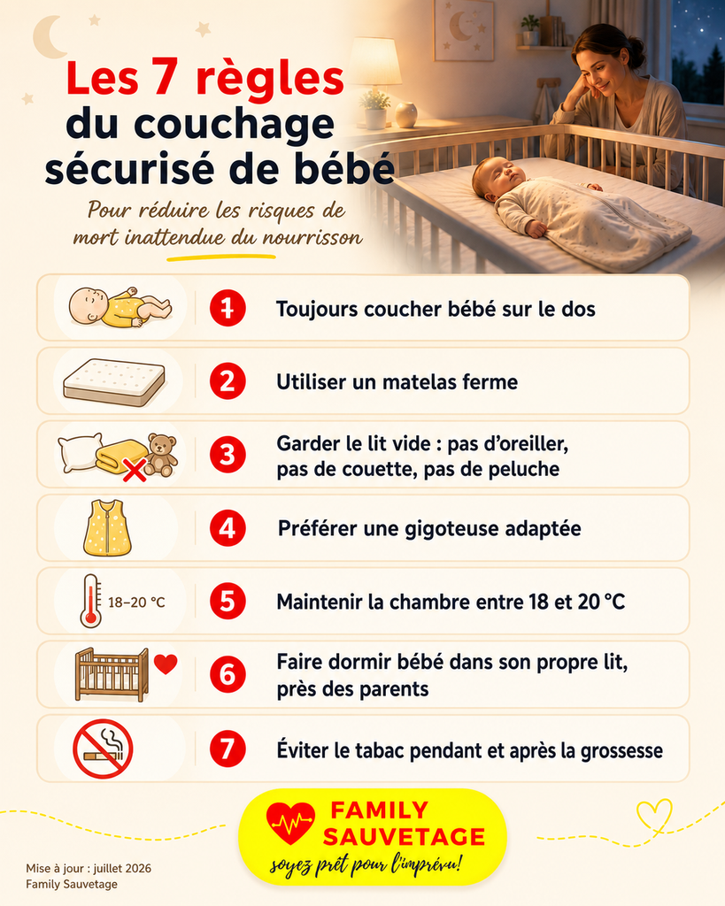 Parent rassuré veillant sur son bébé qui dort sur le dos dans un lit sécurisé