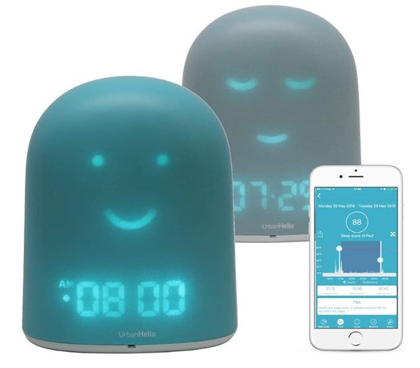 Réveil éducatif jour/nuit REMI d’UrbanHello au visage expressif