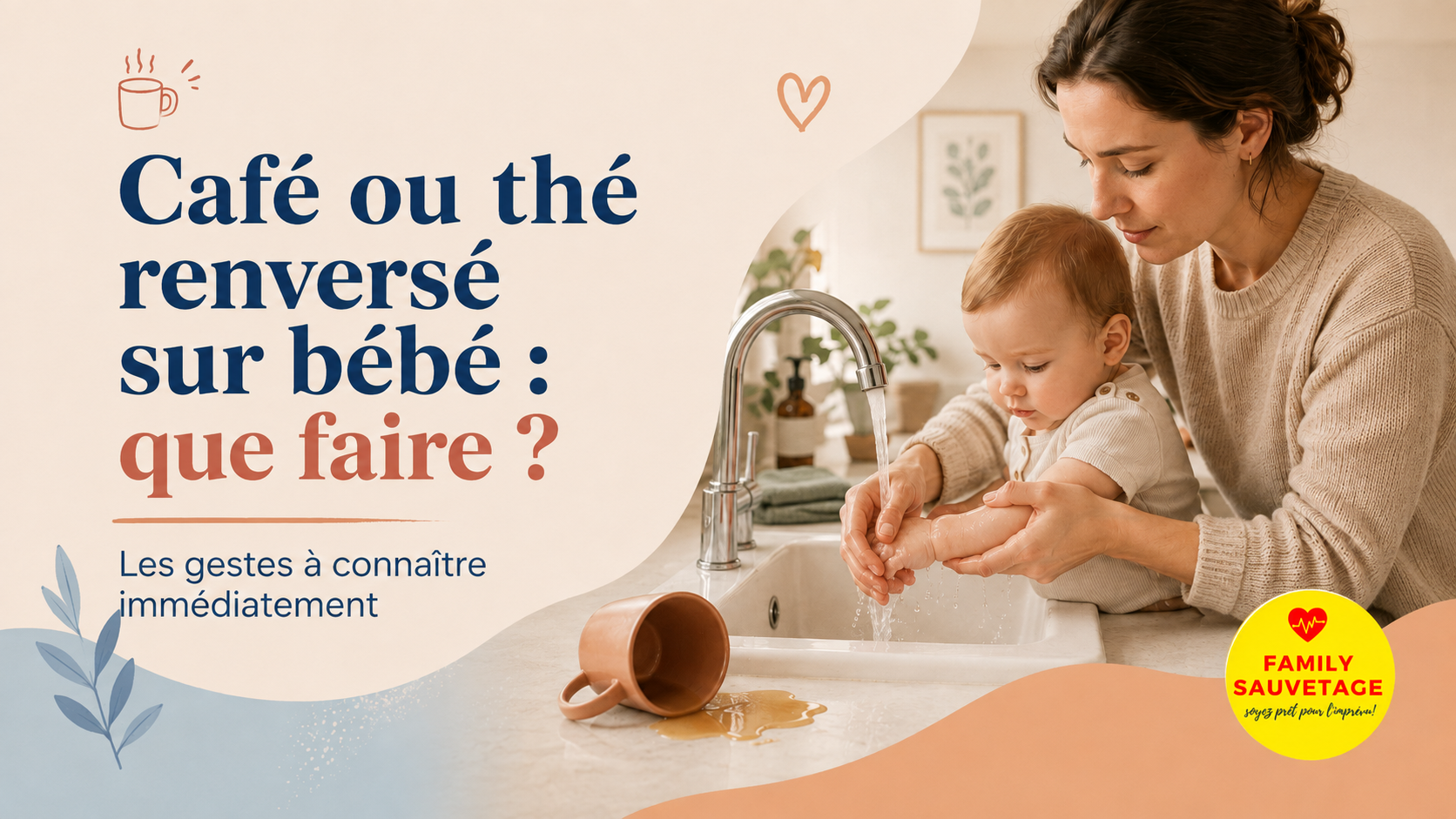 Café ou thé renversé sur bébé : que faire immédiatement ?
