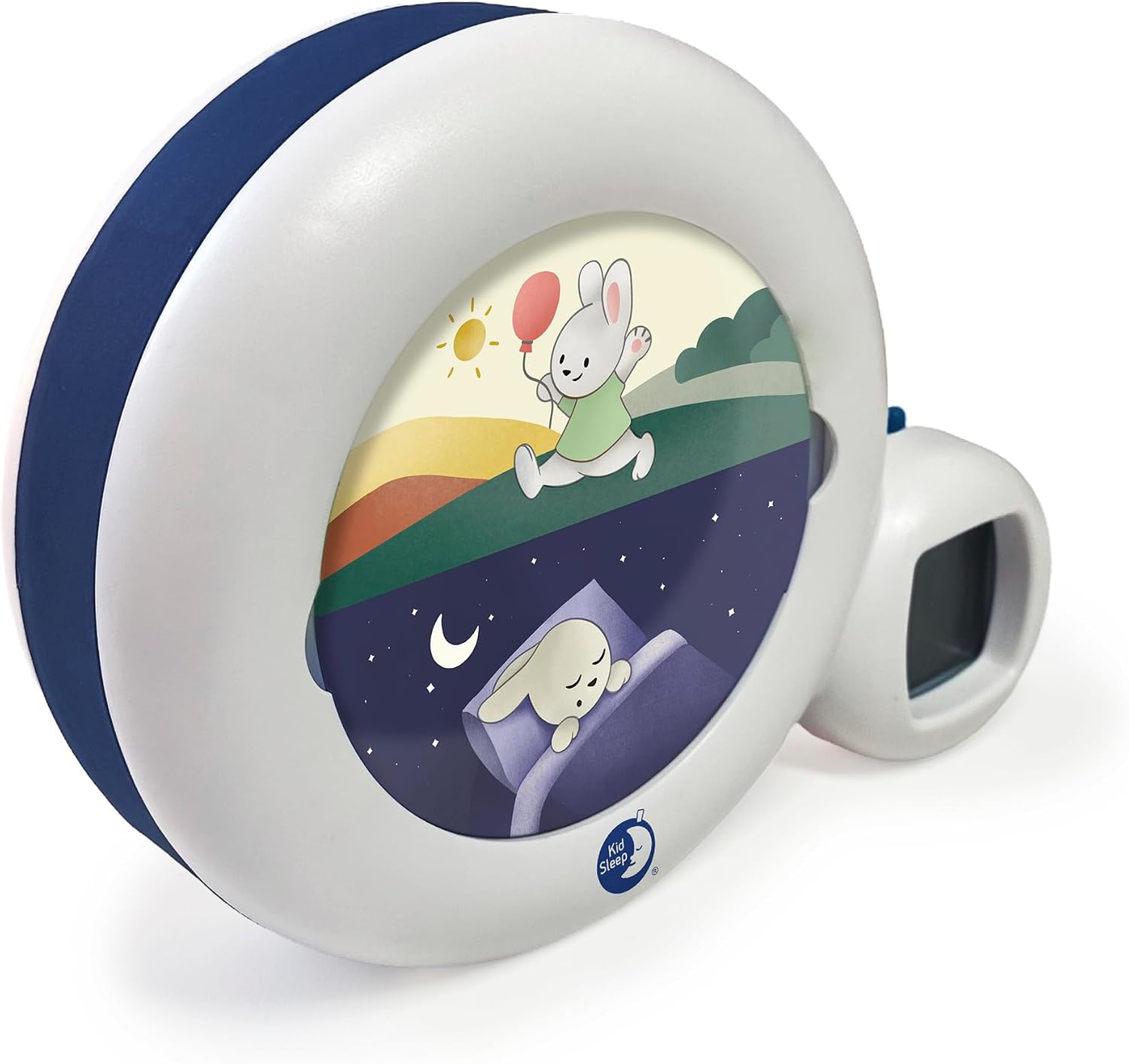 Réveil éducatif Pabobo Kid’Sleep Moon avec son lapin endormi sous la lune et réveillé sous le soleil